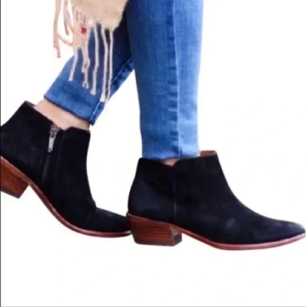 Sam Edelman Petty Black Suede Ankle Bootie Size 7.5